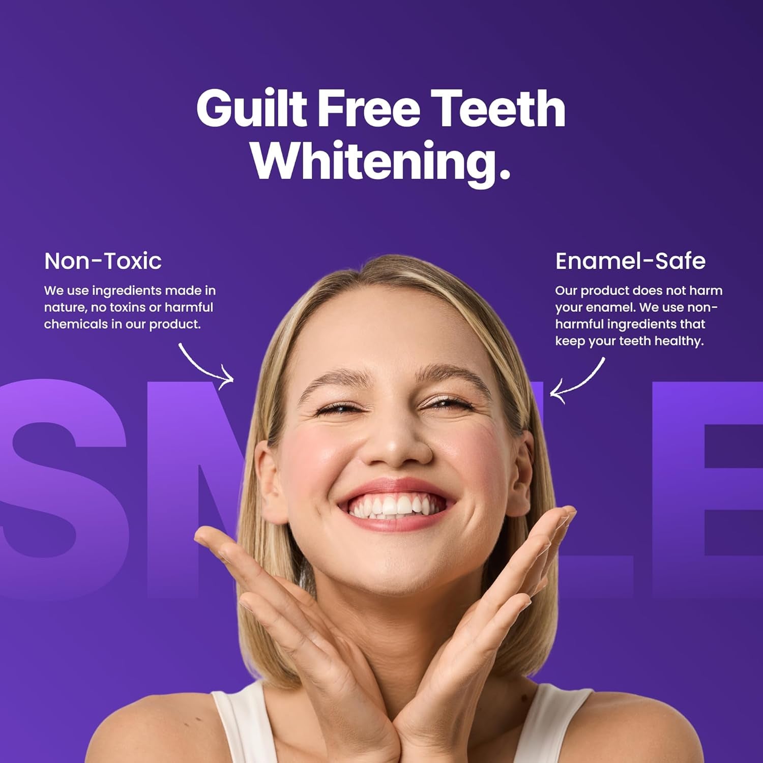 DRDENT Purple Teeth Whitening Strips 21 Treatments - Safe for Enamel - Non Sensitive Teeth Whitening - Whitening without Any Harm - Pack of 42