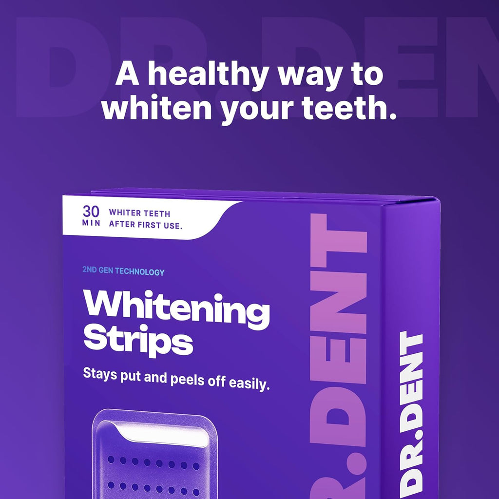 DRDENT Purple Teeth Whitening Strips 21 Treatments - Safe for Enamel - Non Sensitive Teeth Whitening - Whitening without Any Harm - Pack of 42